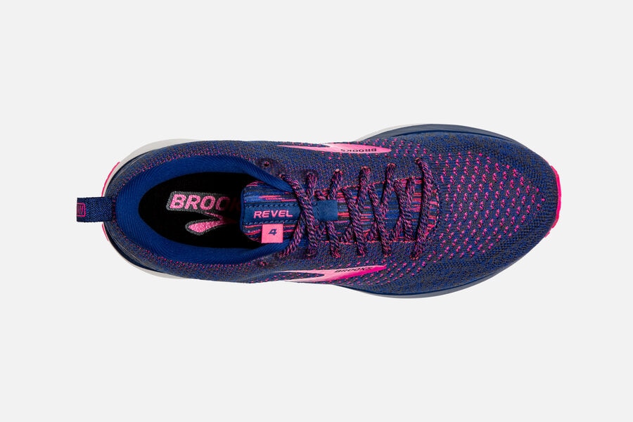 Revel 4 Road Brooks Running Shoes NZ Womens - Blue/Pink - POEIBA-658